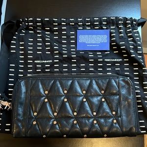 Authentic Rebecca Minkoff black leather clutch bag